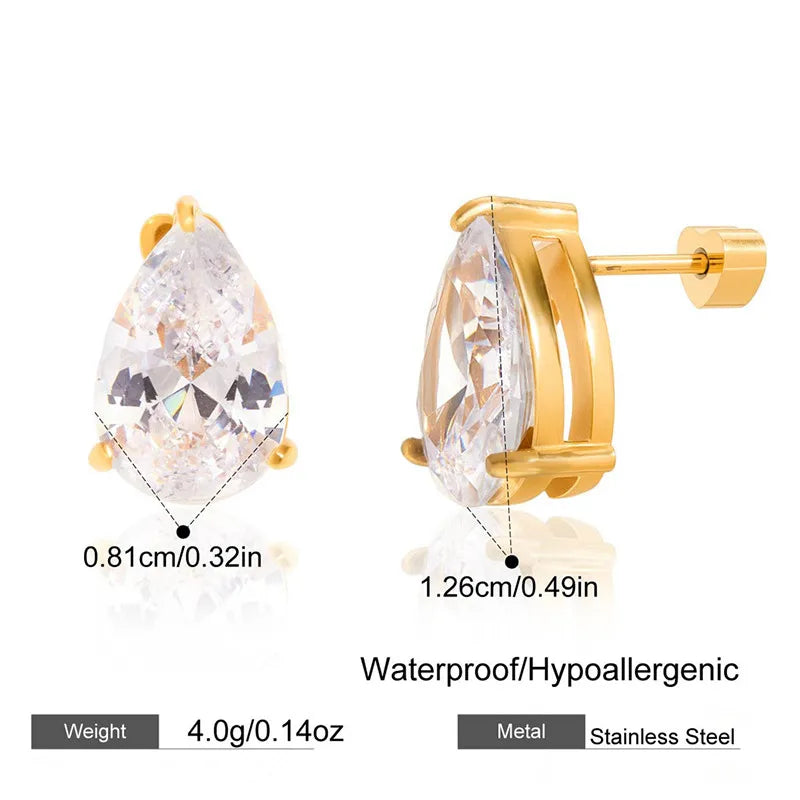 18K Gold Plated Letter Earrings – Waterproof & Non-Tarnish