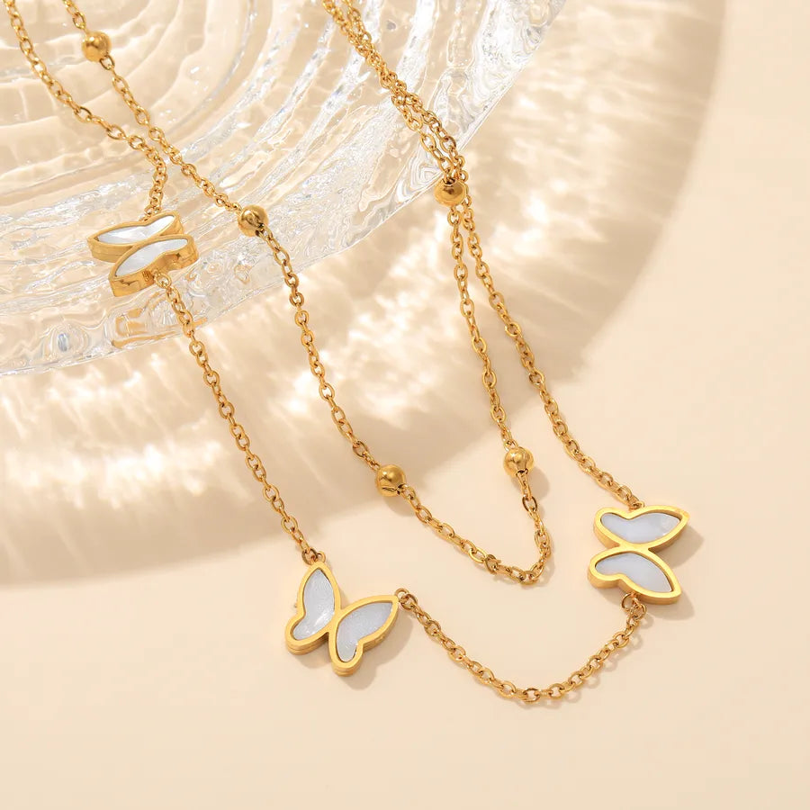 18K Gold Butterfly Pendant Necklace