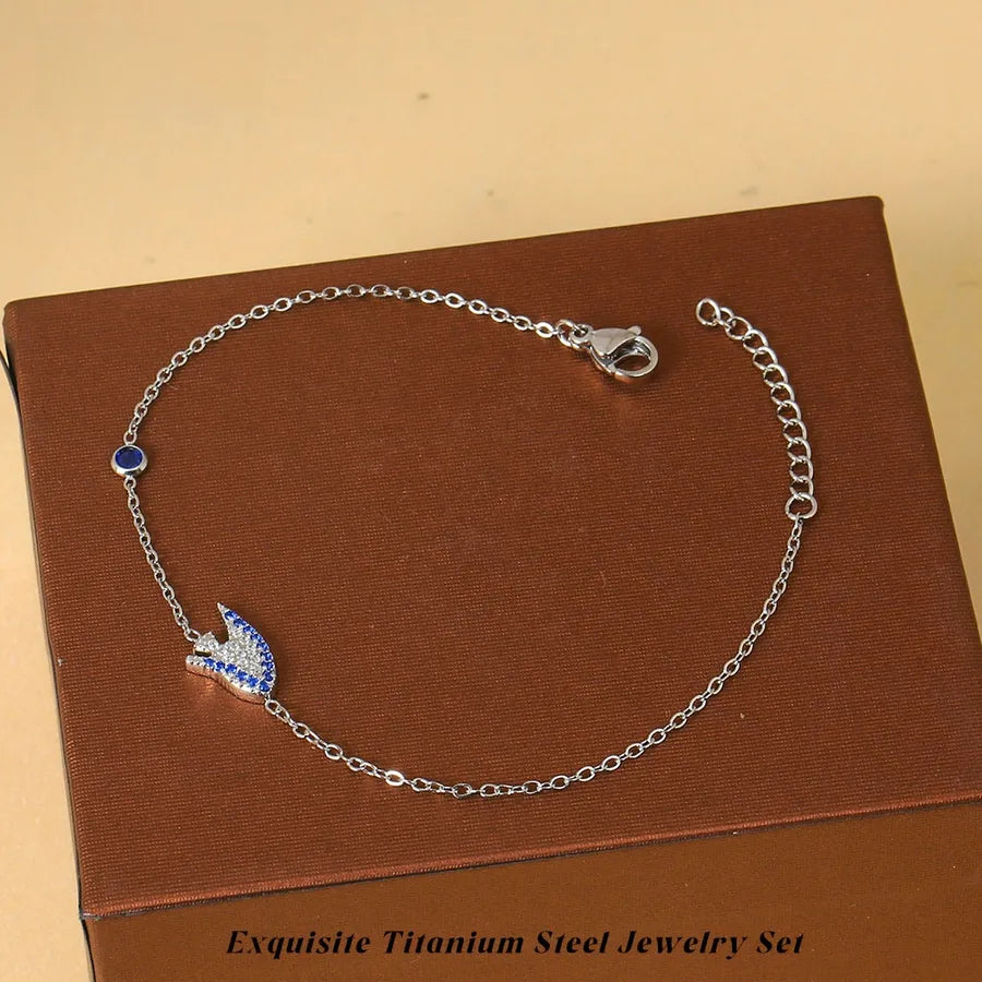 White Star Ocean Bracelet – Titanium Steel & Zircon Steel Color Tropical Fish Non-Fading Bracelet B0026S