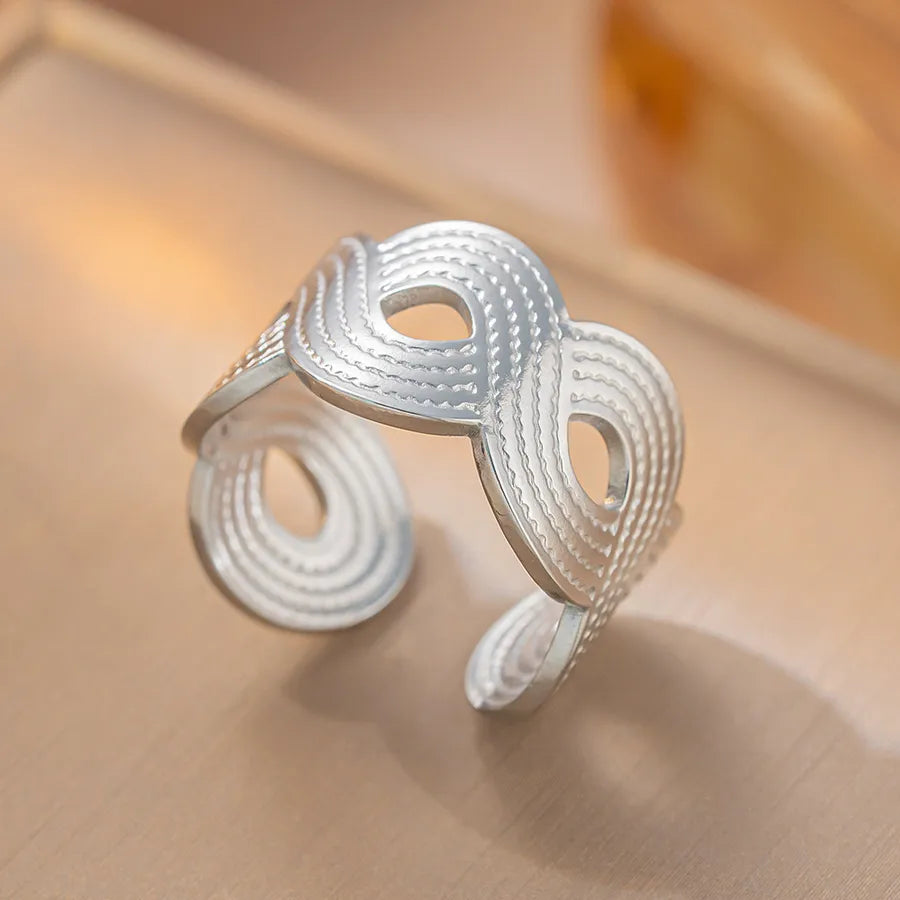 Geometric Titanium Steel Open Ring K54 Steel Color Ring Open