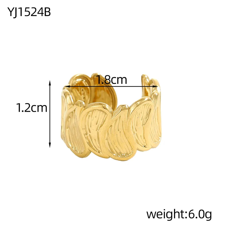 Geometric Titanium Steel Open Ring in 14K/18K Gold One Size YJ1524B 9*9*1