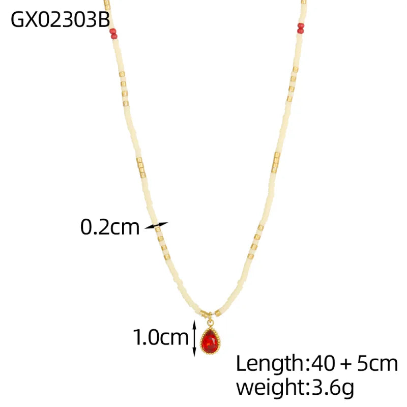 Gold Plated Titanium Steel Floral Geometric Necklace One Size GX02303B 9*9*1