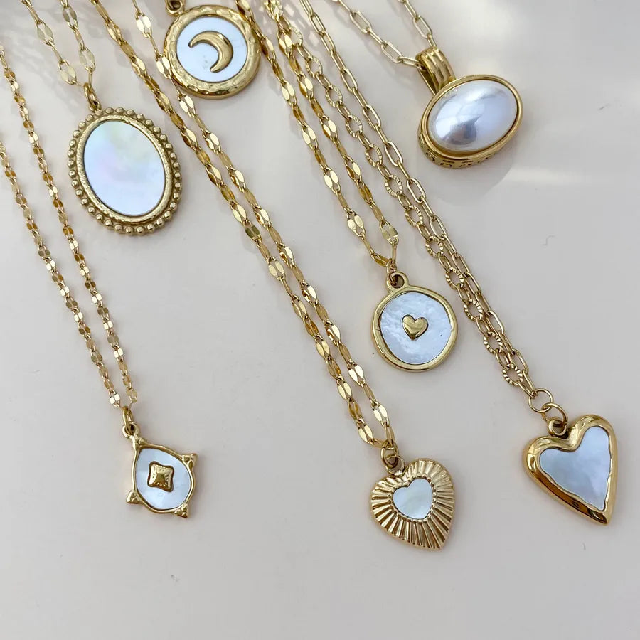 18K Gold Plated Heart & Pentagram Necklace