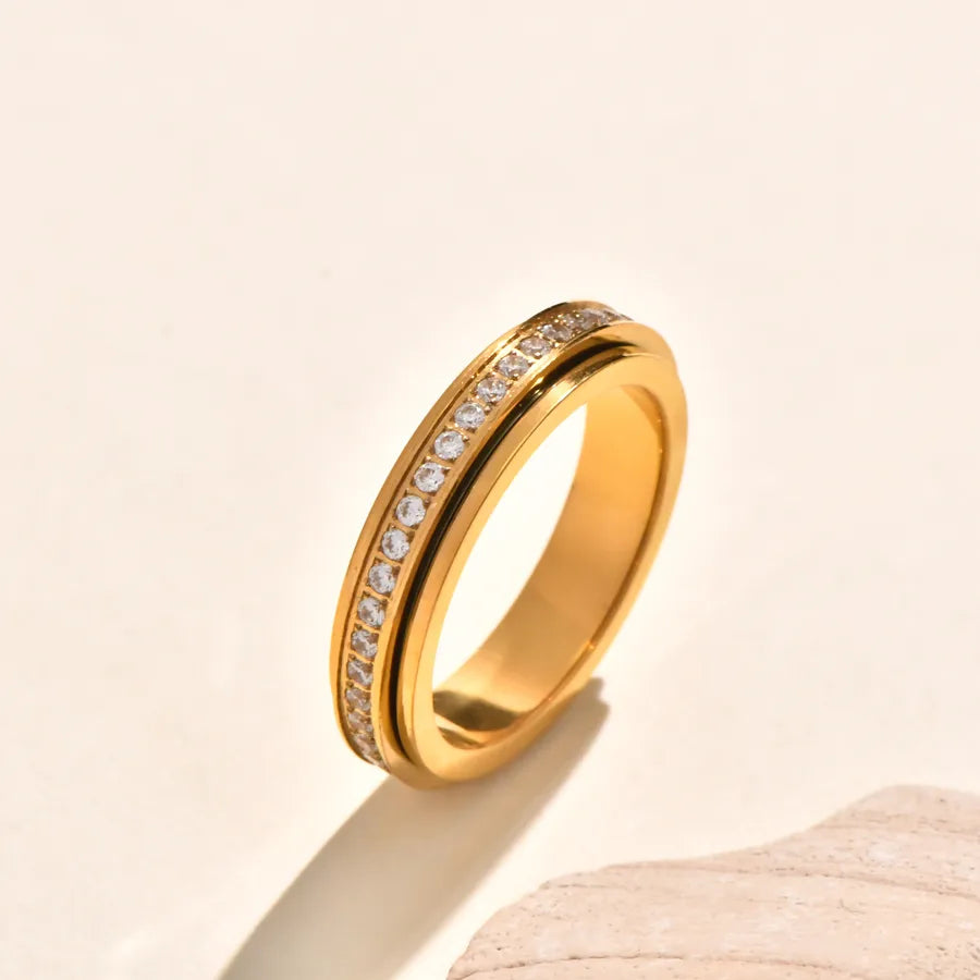 Green Zircon Twist Ring in 18K Gold Plated Steel 5772901