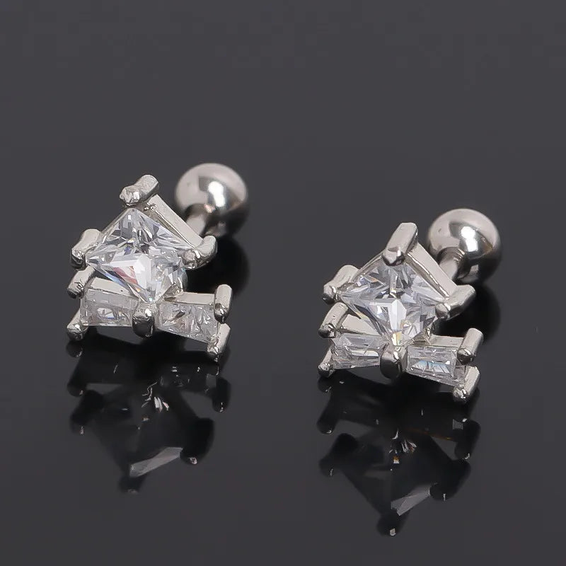 Elegant Gold Square Stud Earrings for Women