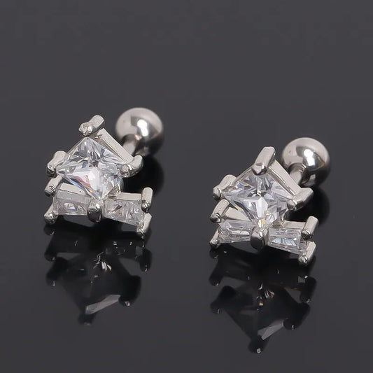 Elegant Gold Square Stud Earrings for Women