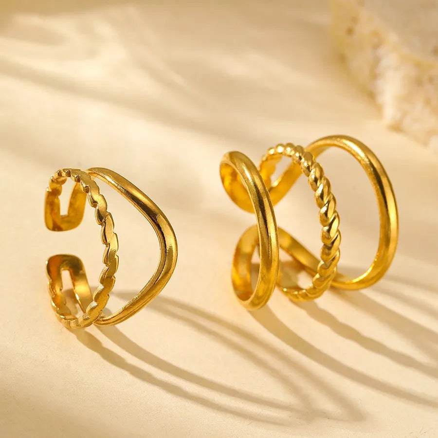 18K Gold Plated Stainless Steel Open Ring