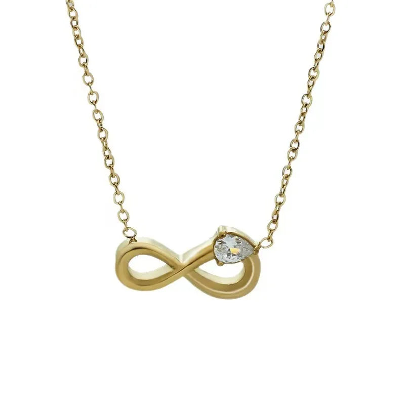 Titanium Infinity Necklace with Zircon