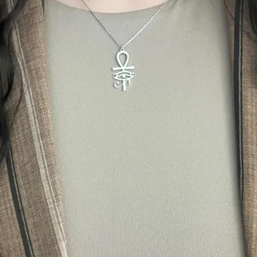 Devil's Eye Cross Pendant Necklace