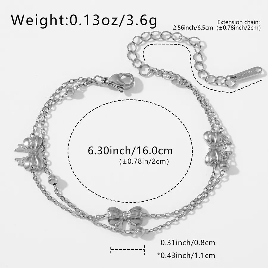 Gold & Silver Bowknot Stainless Steel Bracelet