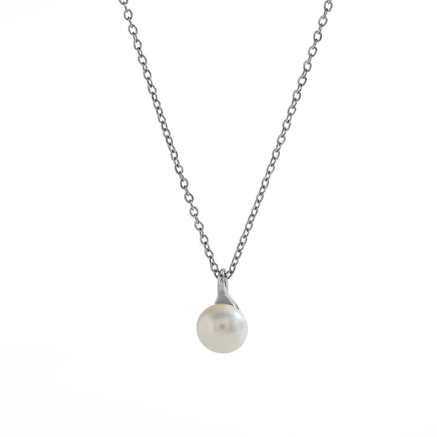 Elegant Natural Pearl Necklace with Gold Plated Chain