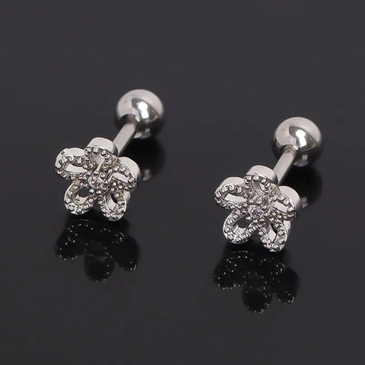 Floral Zircon Small Hoop Earrings