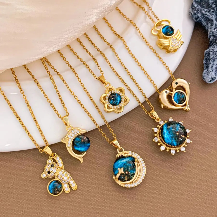 Blue Sky Star Pendant Necklace – Gold Plated