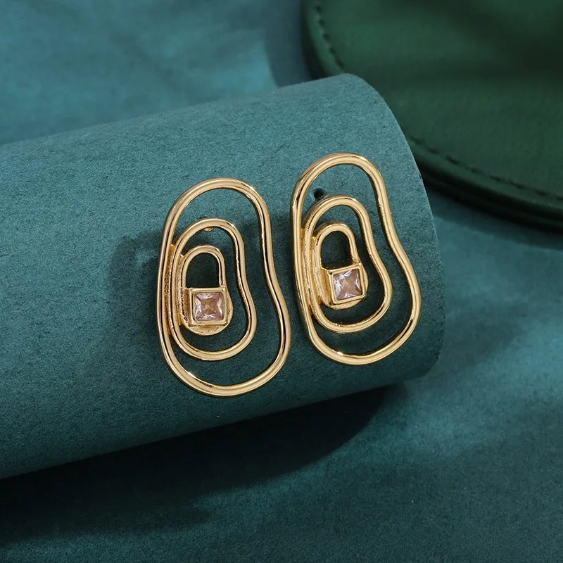 Bold Titanium Steel Large Hoop Earrings ES045