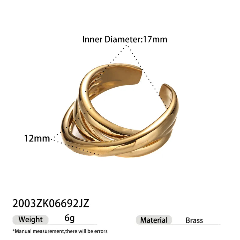 Retro Gold-Plated Titanium Steel Statement Ring