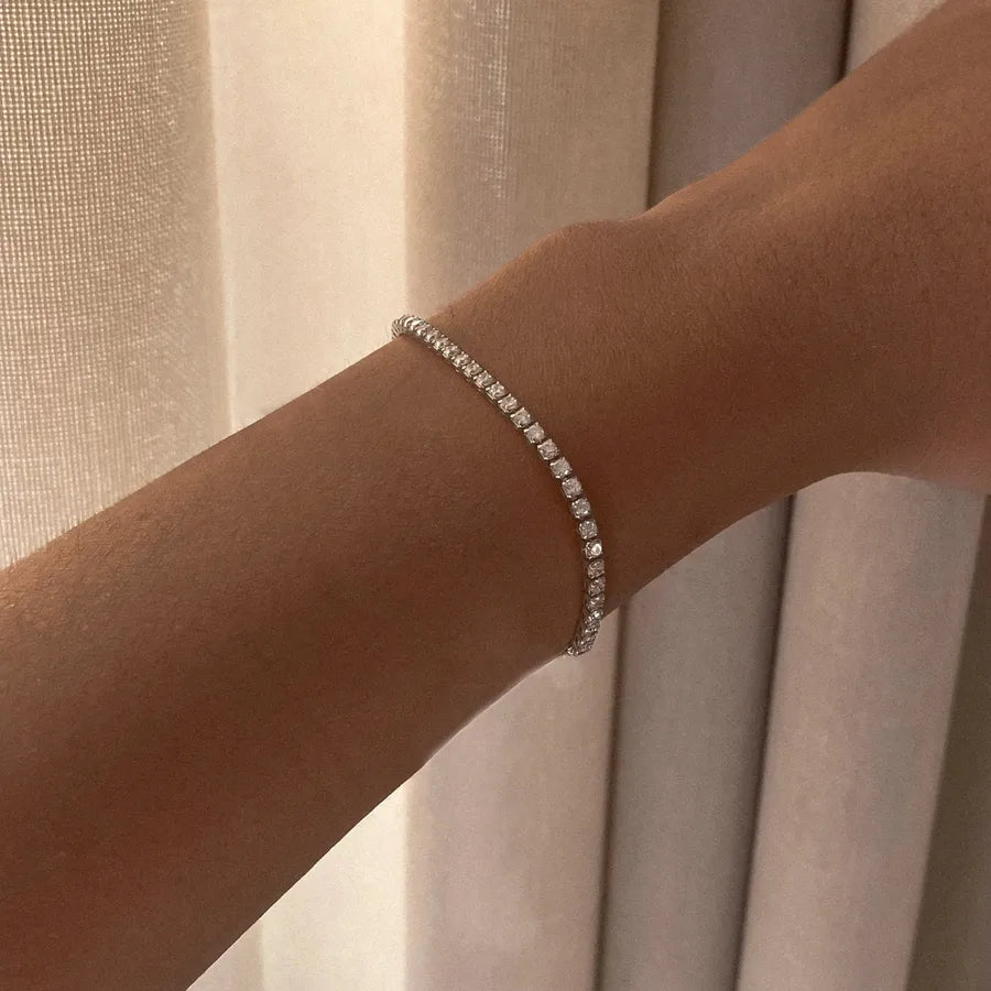 Elegant Gold-Plated Round Tennis Bracelet