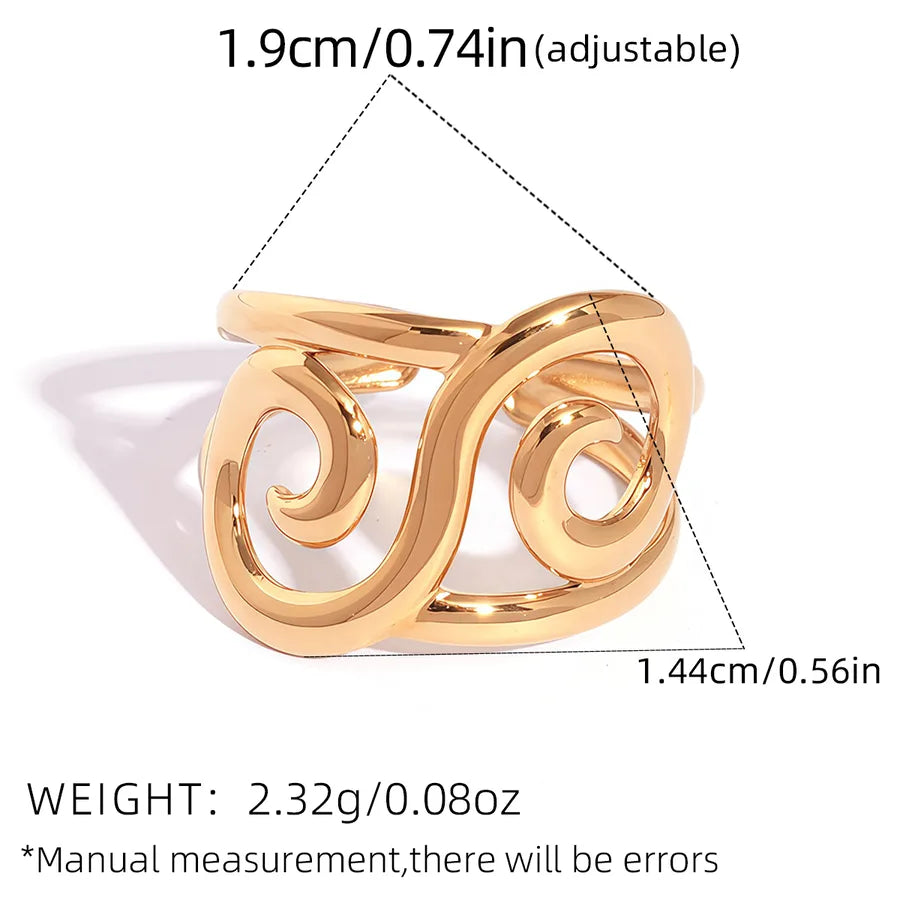 18K Gold Plated Stainless Steel Adjustable Ring