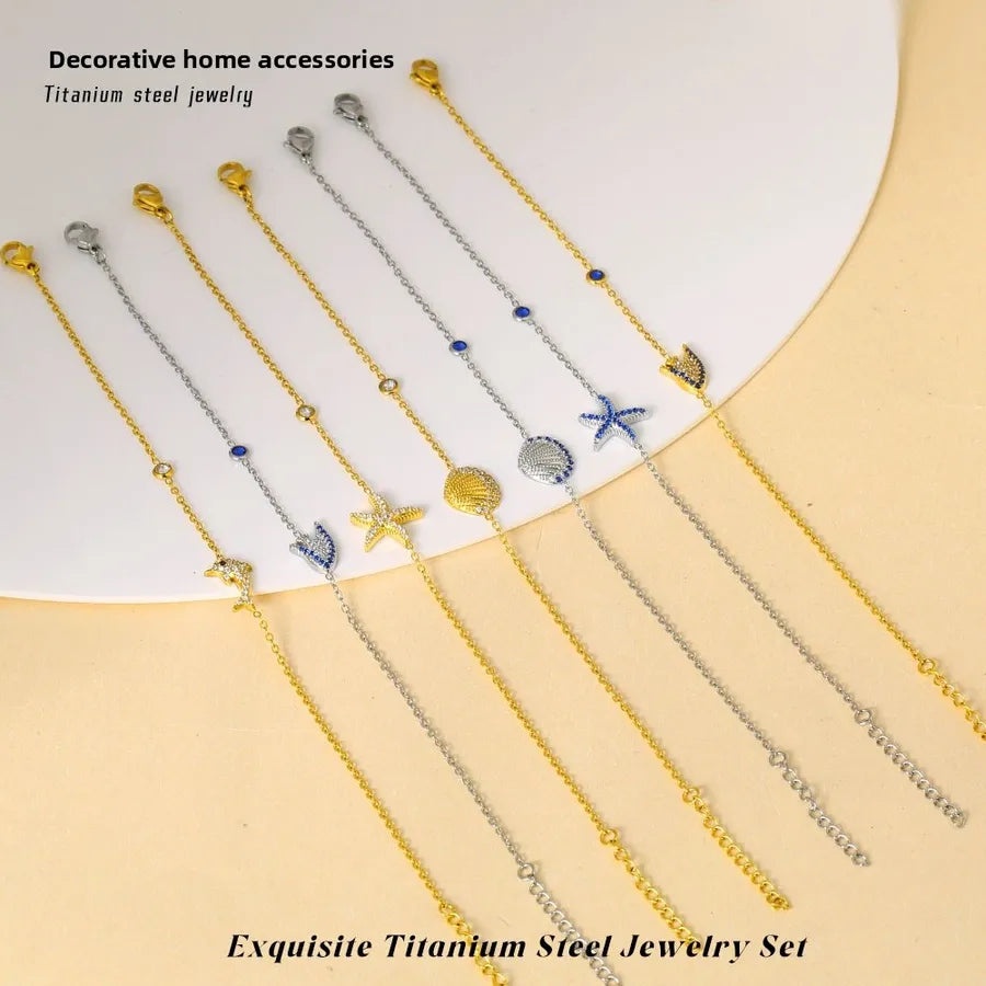 White Star Ocean Bracelet – Titanium Steel & Zircon