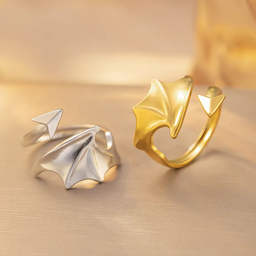 18K Gold Titanium Steel Geometric Open Ring