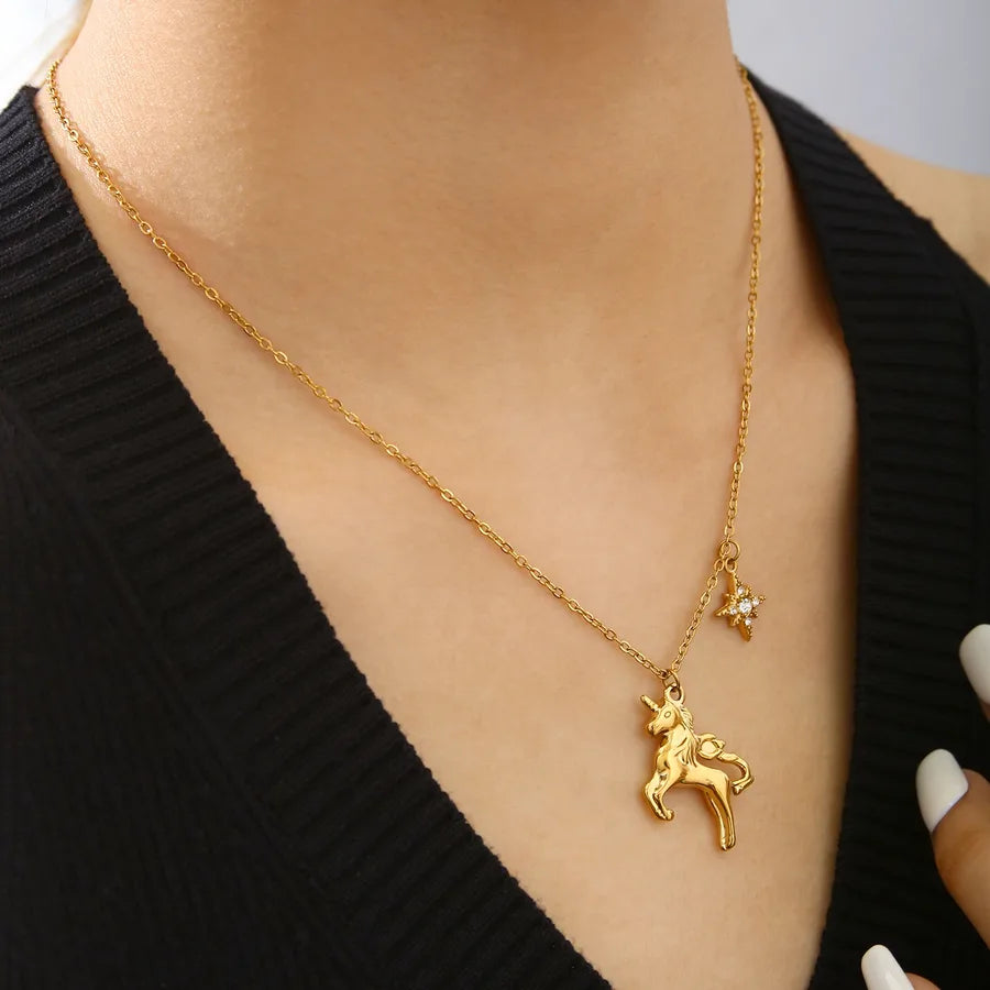Elegant Gold-Plated Animal Pendant Necklace