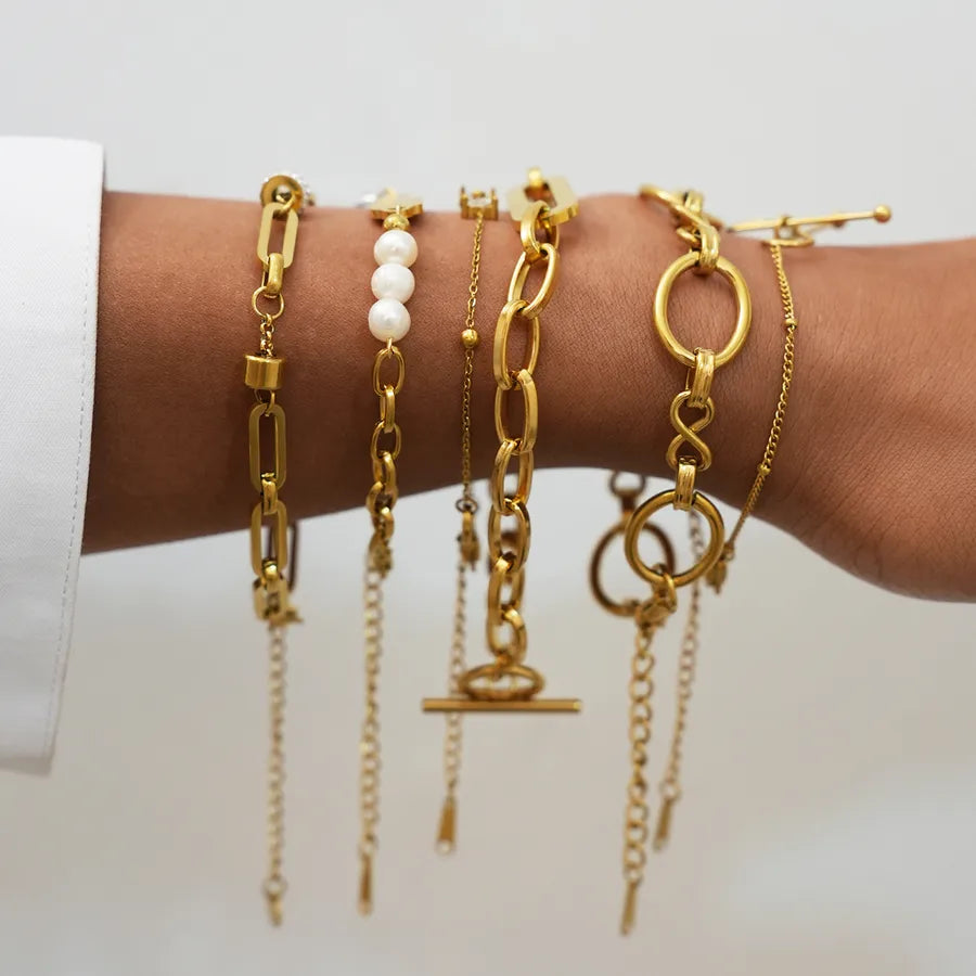 18K Gold Plated Geometric Stainless Steel Bracelet