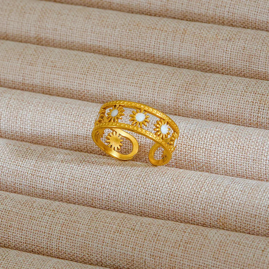 Adjustable 18K Gold Stainless Steel Ring 170