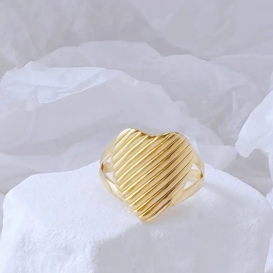 Gold Bamboo Titanium Steel Open Ring Adjustable Opening Golden Hydraulic J31