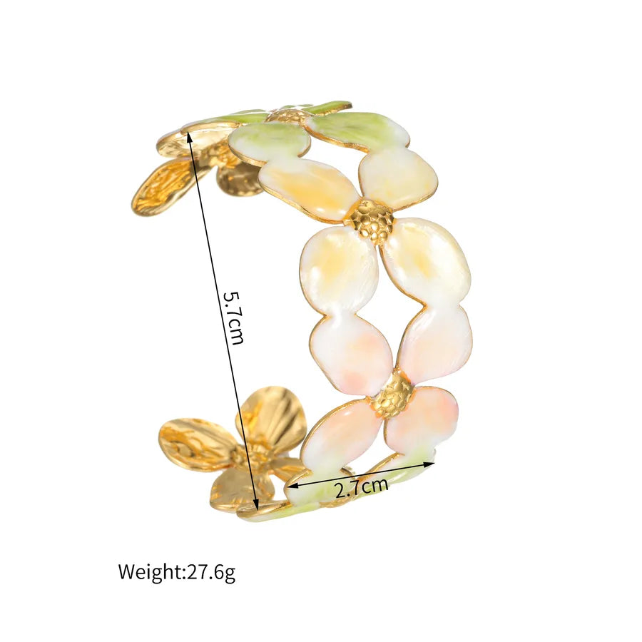 18K Gold Plated Open C-Shaped Bangle Bracelet A Style