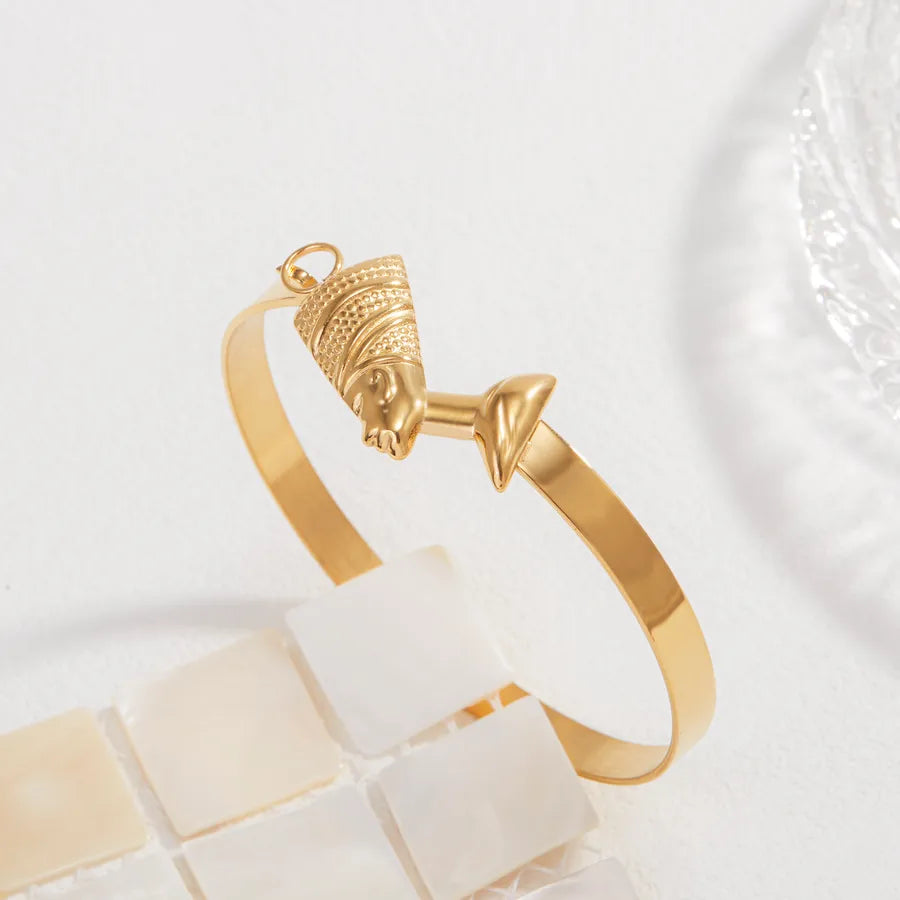 Gold Egyptian Pharaoh Stainless Steel Bracelet