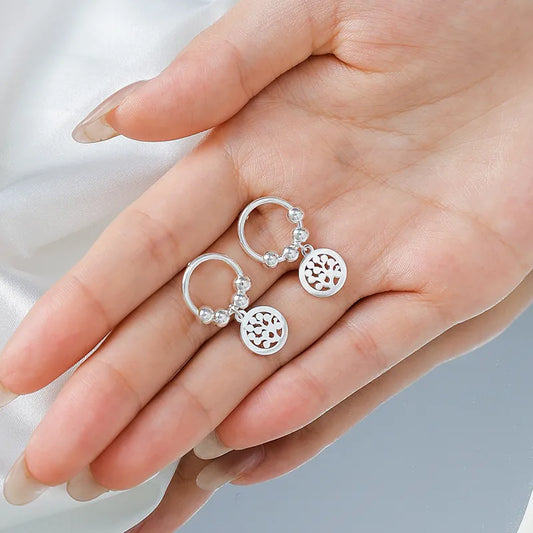 Elegant Hollow Leaf Stainless Steel Stud Earrings