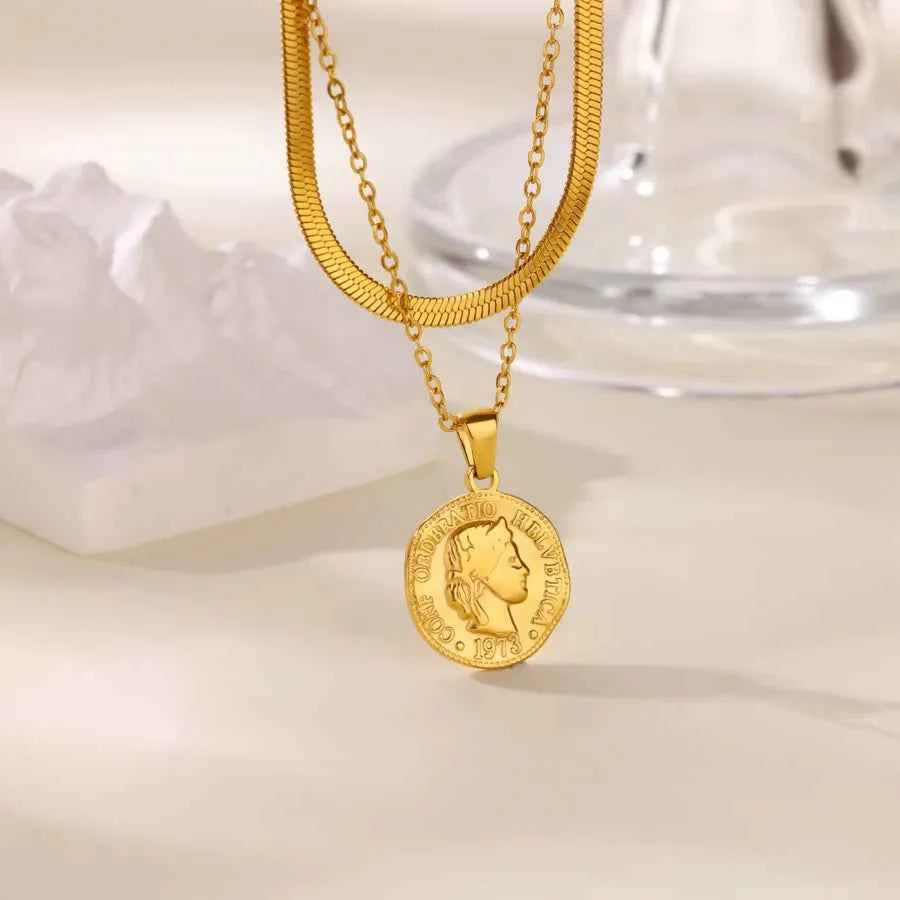 3-Piece Gold Coin Jewelry Set
