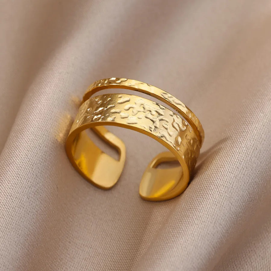 Gold Plated Geometric Open Ring