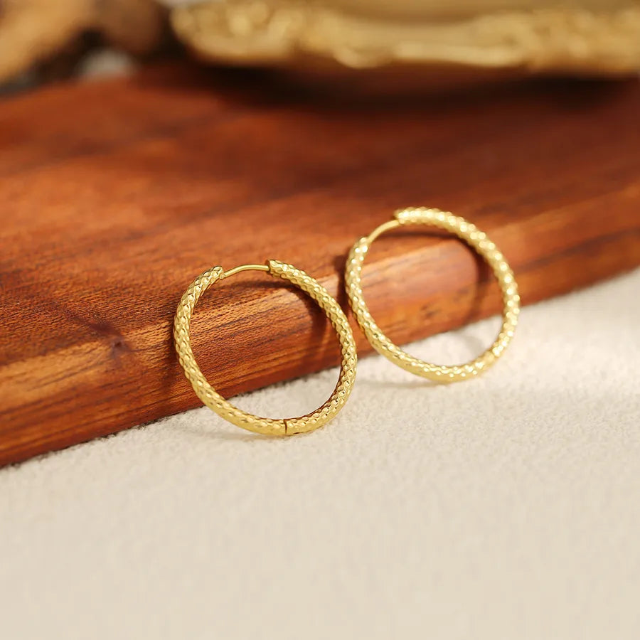 Minimalist Geometric Stainless Steel Hoop Earrings Az2564