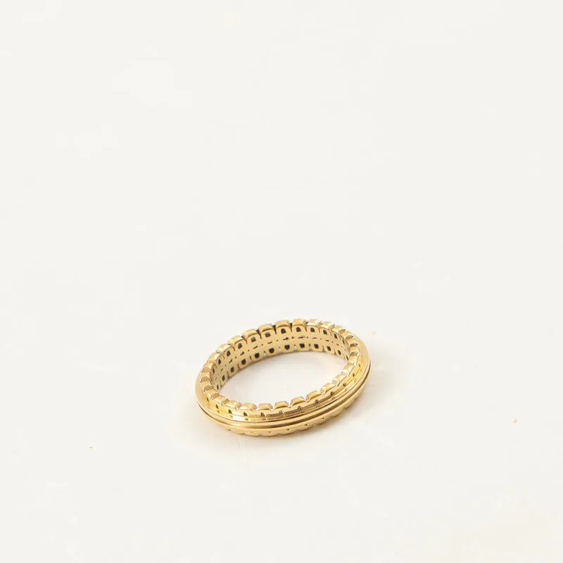 18K Gold Geometric Titanium Steel Ring