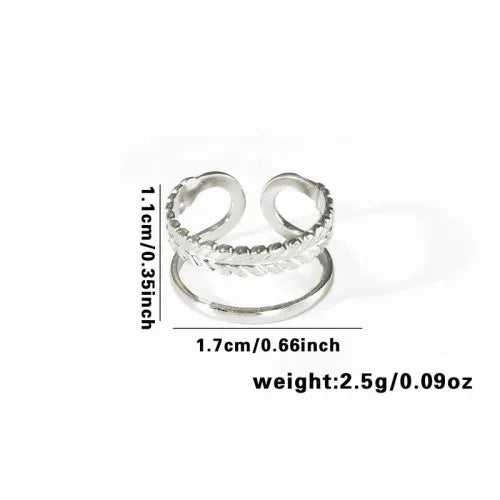 Titanium Steel Fish Tail Ring for Women Adjustable Opening TYR0421