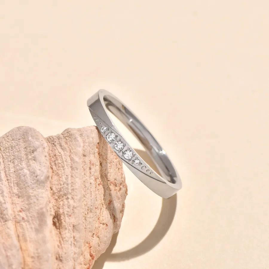 18K Gold Plated Titanium Steel Zircon Ring