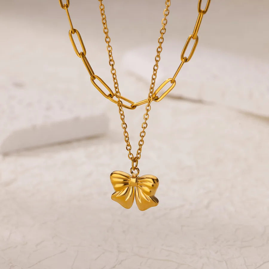 18K Gold Butterfly Pendant Necklace