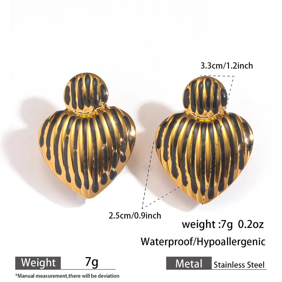 Gold Plated Titanium Steel Drop Earrings 12#