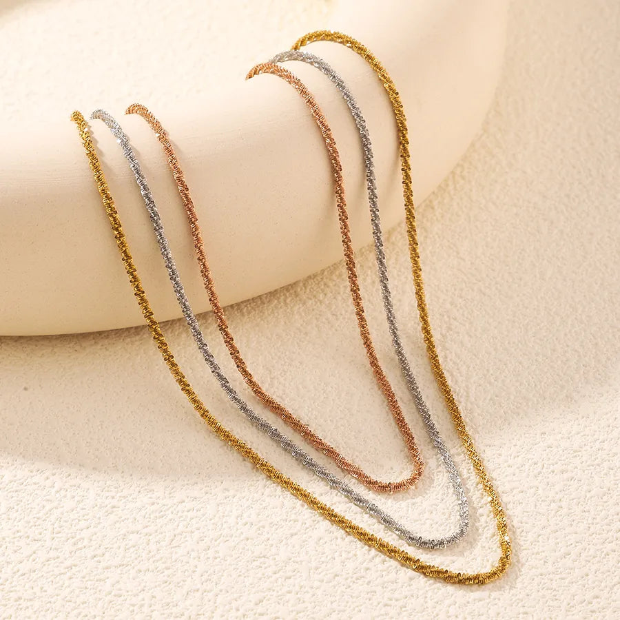 Gold Plated Titanium Steel Floral Necklace