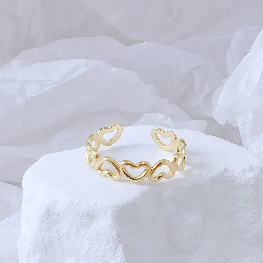 Gold Bamboo Titanium Steel Open Ring Adjustable Opening Golden Hydraulic J28