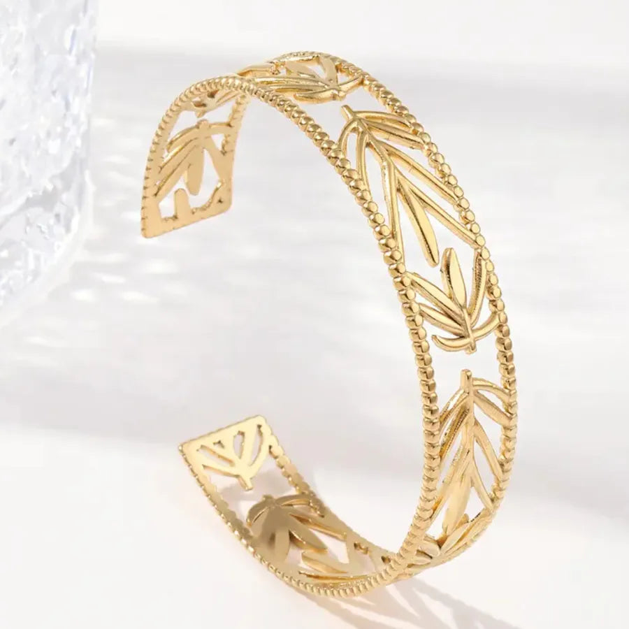 Unisex Titanium Steel Wide Cuff Bracelet WSZ015-2 Adjustable Opening