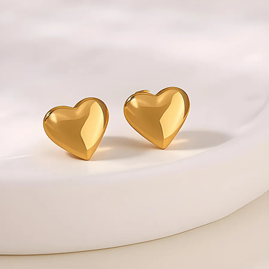 Gold Plated Stainless Steel Star & Moon Earrings Average Size Gold 003#