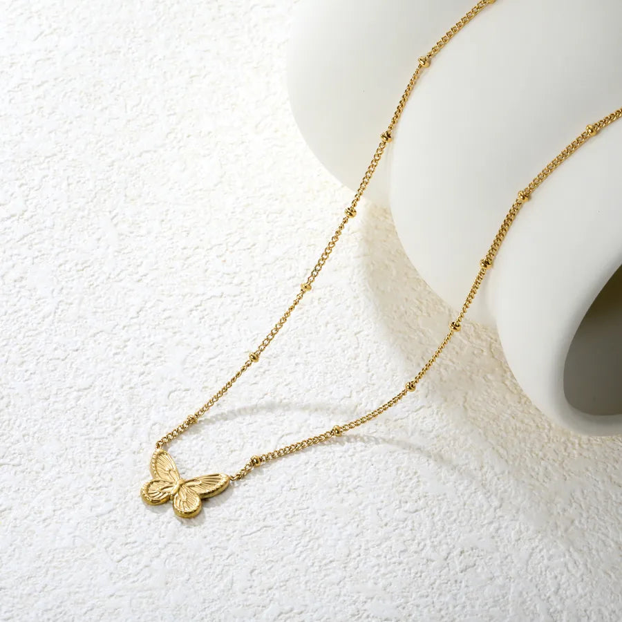 Butterfly Pendant Necklace in 18K Stainless Steel