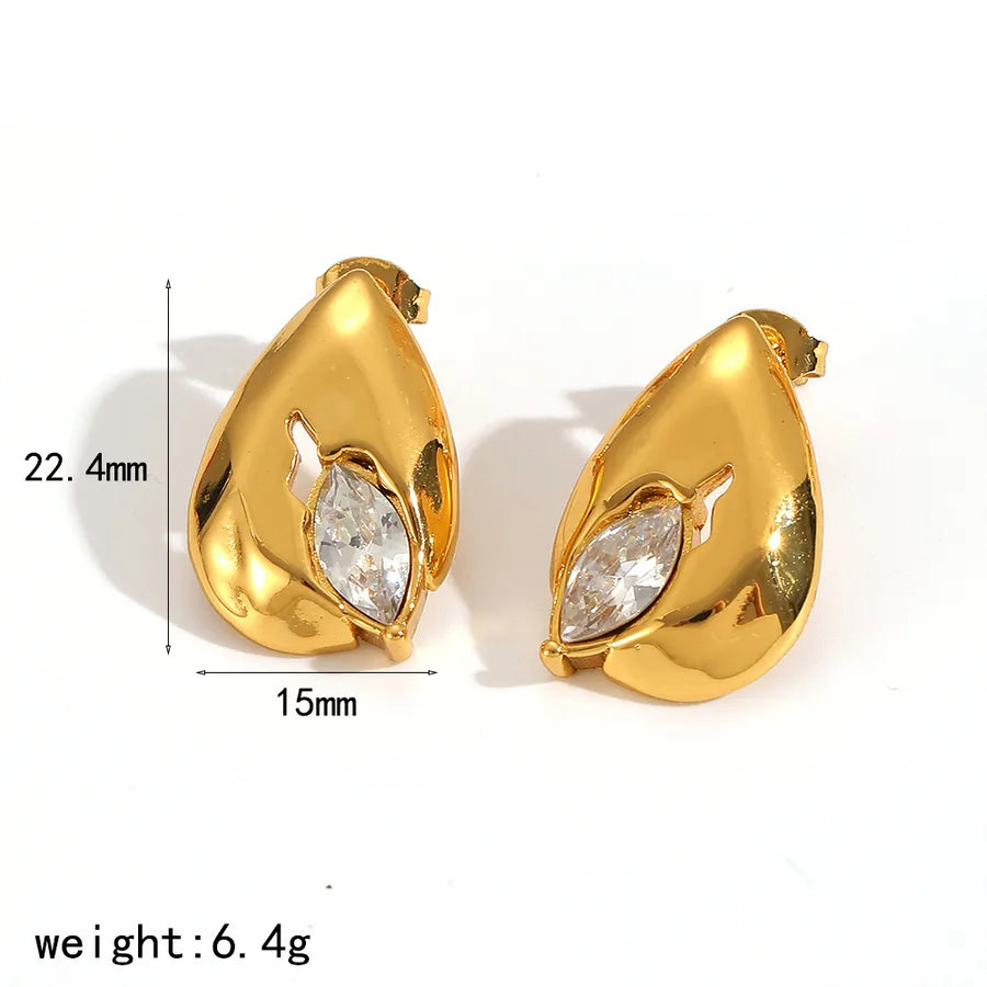 Asymmetric Geometric Diamond Stud Earrings