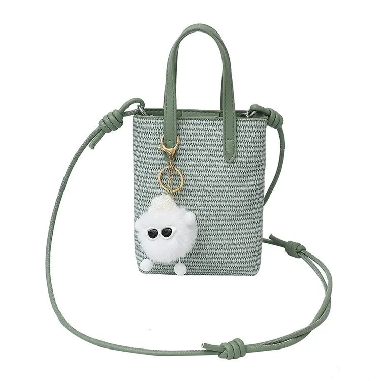 Women's Color Block PU Leather Shoulder Bag Green