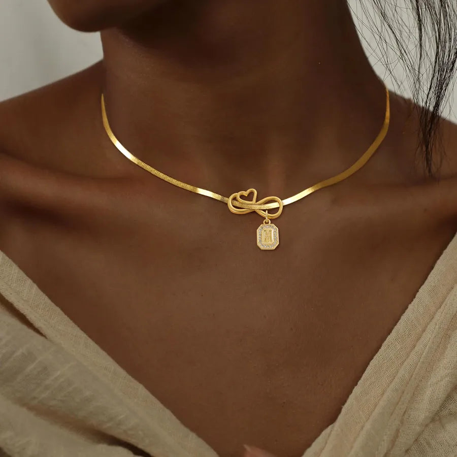 18K Gold Plated Infinity Heart Pendant Necklace