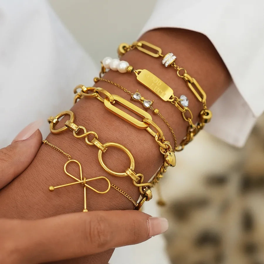 18K Gold Plated Geometric Stainless Steel Bracelet