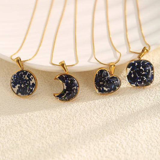 Natural Stone Heart Pendant Necklace