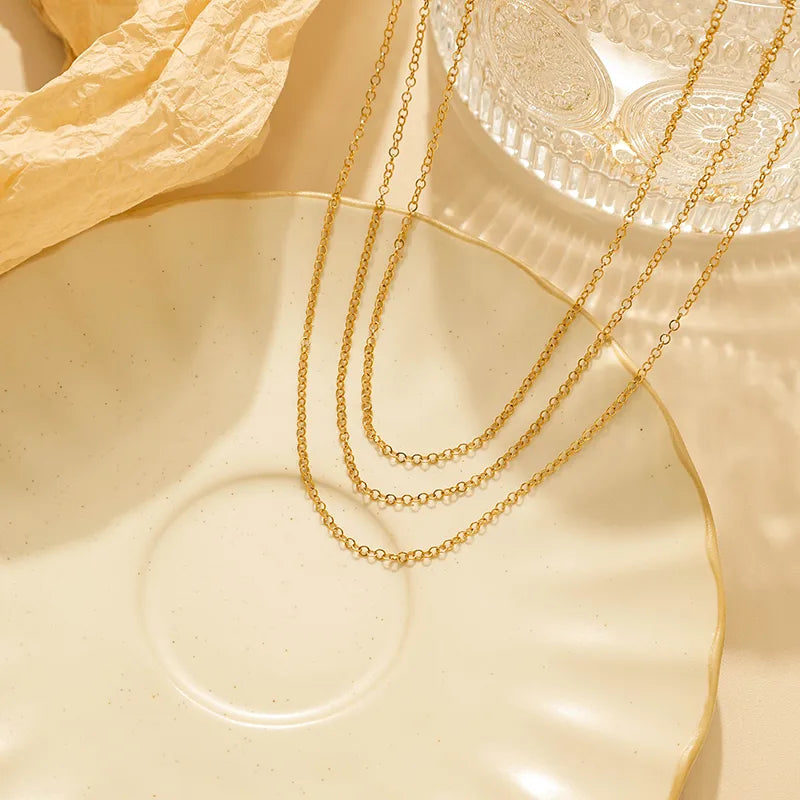 Gold Stainless Steel Unisex Chain Necklace