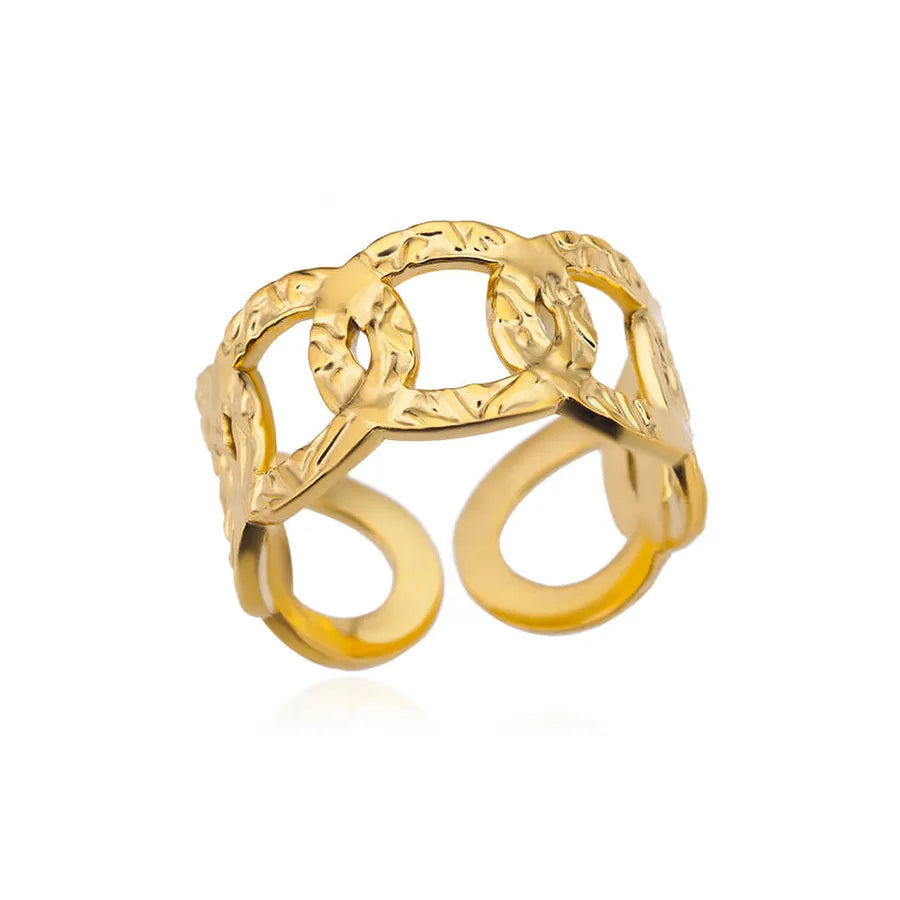 18K Gold Plated Geometric Zirconia Ring 5